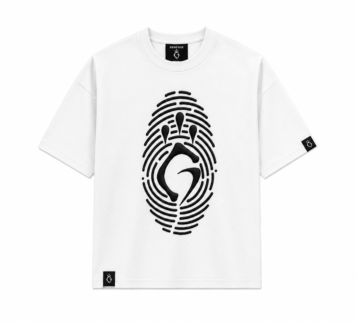 T-shirt oversize emprunt Blanc / Noir