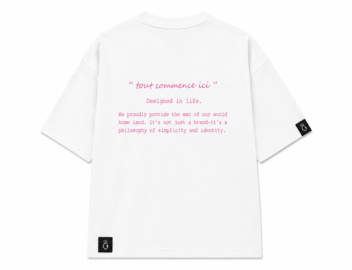 T-shirt oversize emprunt Blanc / Rose