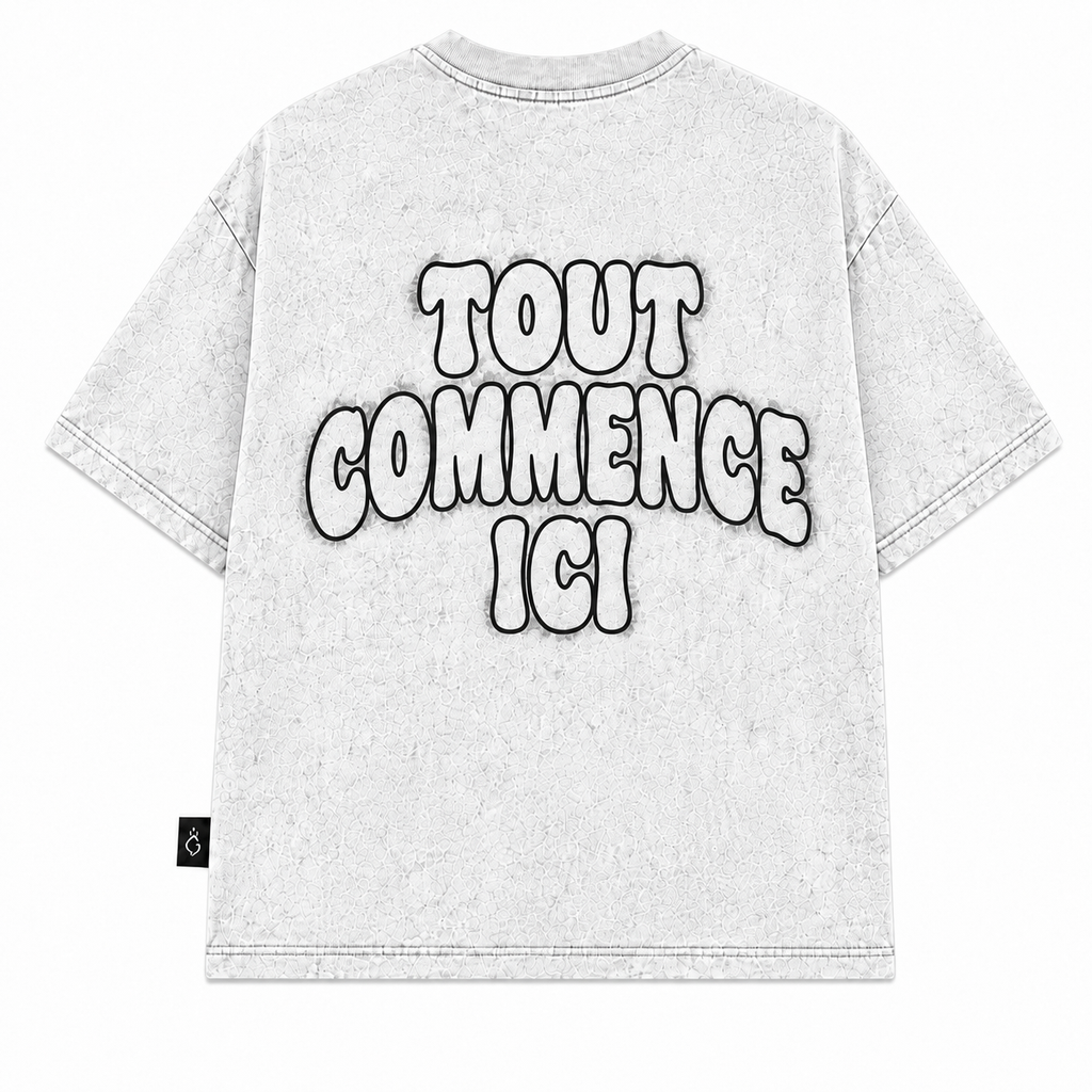 T-shirt oversize DENIM Blanc